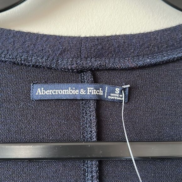 Nwt-Abercrombie & Fitch Super Soft Knot Front Navy Long Sleeve (Size:Small) - Picture 9 of 9